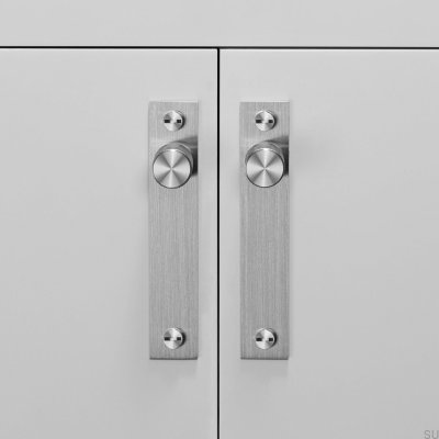 Furniture knob with washer Cross Plate 20 Steel Silver (set of 2)