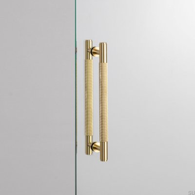 Cross 225 Brass elongated double-sided furniture handle