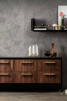 Cross 125 Brass elongated furniture handle