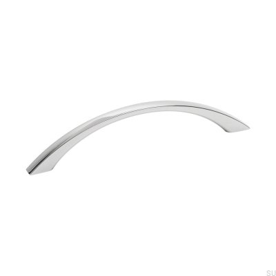 Oblong furniture handle Sun 128 Polished chrome