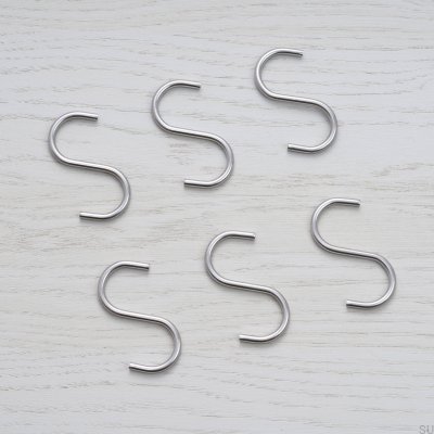 S-hook for shelf Hanger Steel Silver (set of 6)