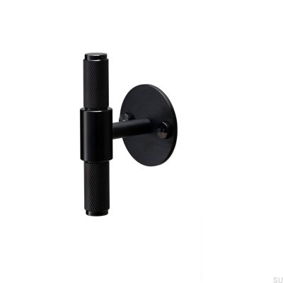 T-Bar Furniture Handle with Cross Plate 95 Steel Black