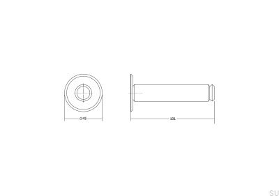 Fase Wall Aluminum Black Titanium PVD Wall Door Stopper