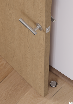 Boto Floor Door Stopper Aluminum Polished Nickel