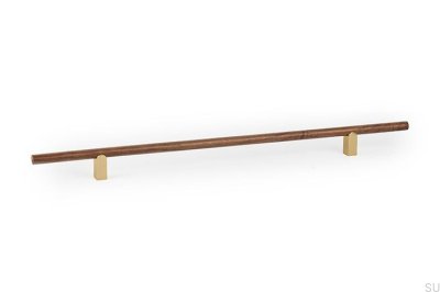 Kumo Wood 320 Wooden Walnut with Brushed Brass Furniture Handle