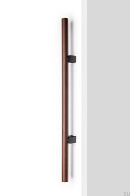 Kumo Wood Big One 448 Wooden Walnut Single-Sided Furniture Handle with Black Titanium Aluminum