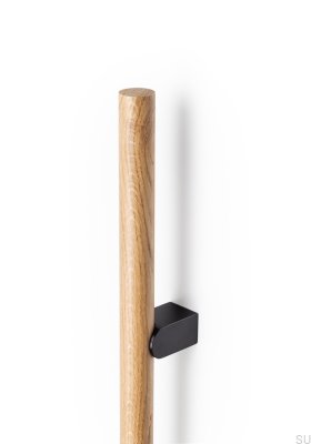 Kumo Wood Big One 1056 Wooden Oak Double-Sided Furniture Handle with Black Titanium Aluminum