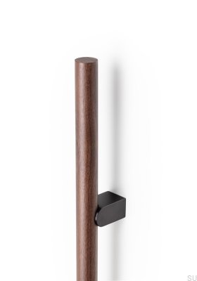 Kumo Wood Big One 1056 Wooden Walnut with Black Titanium Aluminum, Double-Sided Elongated Furniture Handle