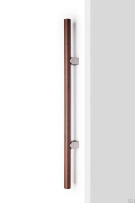 Kumo Wood Big One 1056 Wooden Walnut with Brushed Silver Aluminum Elongated Furniture Handle