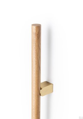 Kumo Wood Big One 448 Wooden Oak with Brushed Brass Elongated Furniture Handle