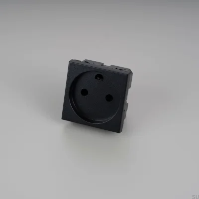 Single Modular Socket Type K Danish 45mm Black European Standard