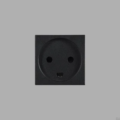 Single Modular Socket Type K Danish 45mm Black European Standard