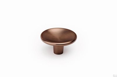 Disc 38 Furniture Knob, Metal, Brown, Brushed