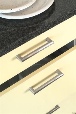 Elongated furniture handle 1406 128 Polished steel