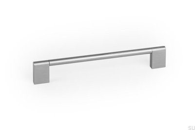 Nexx 160 elongated furniture handle, brushed silver aluminum
