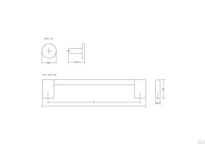 Nexx 256 Aluminum Brown Brushed Elongated Furniture Handle