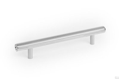 Boto 160 elongated furniture handle, aluminum, nickel-plated, polished