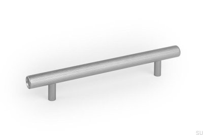 Boto 160 elongated furniture handle, brushed silver aluminum