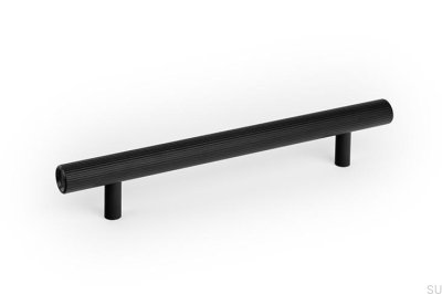 Boto 160 elongated furniture handle, brushed black aluminum
