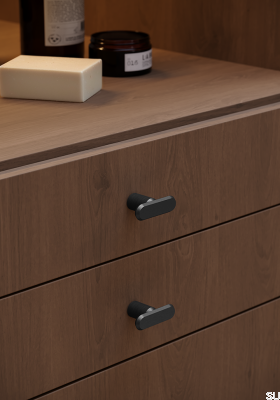 T-Bar Fase 52 Aluminum Furniture Knob, Brushed Black