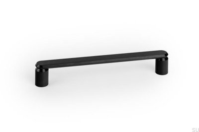 Fase 160 elongated furniture handle, brushed black aluminum