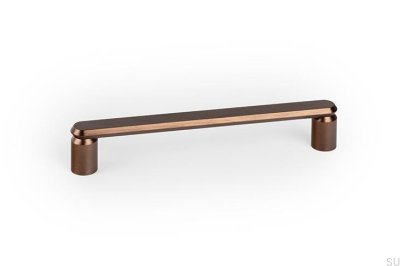 Fase 160 elongated furniture handle, brushed aluminum brown
