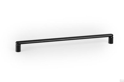 Fase 320 elongated furniture handle, brushed black aluminum