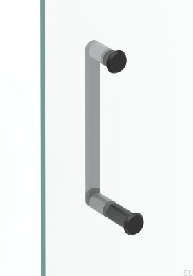 Fase 23 Shower Door Knob, Brushed Black Aluminum