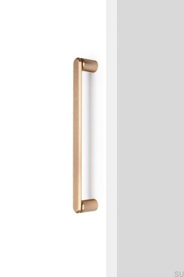Fase Big 320 elongated furniture handle, brushed gold aluminum, Cava