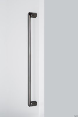 Fase Big 480 elongated furniture handle, aluminum, black titanium, polished PVD