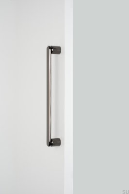 Single-sided elongated furniture handle Fase Big 320 Aluminum Black Titanium Polished PVD