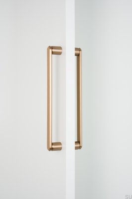 Double-sided elongated furniture handle Fase Big 320 Aluminum Gold Brushed Cava