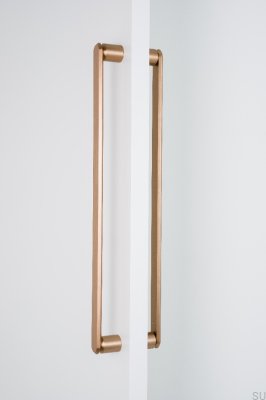 Double-sided elongated furniture handle Fase Big 480 Aluminum Gold Brushed Cava