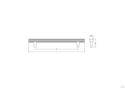 Boto Big 1024 single-sided elongated furniture handle, brushed gold, Cava