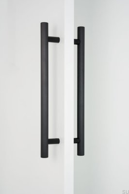 Boto Big 320 double-sided elongated furniture handle, brushed black aluminum