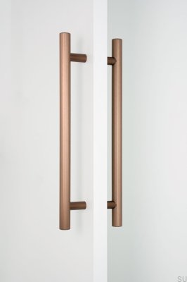 Boto Big 320 double-sided elongated furniture handle, Aluminum, Brown, Brushed