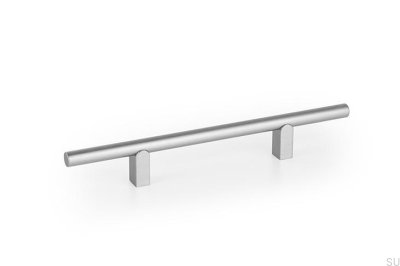 Kumo 128 Aluminum Brushed Silver Elongated Furniture Handle