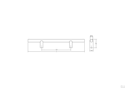 Kumo 320 Aluminum Brushed Silver Elongated Furniture Handle