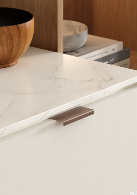 Way 32 Aluminum Brown Brushed Edge Furniture Handle