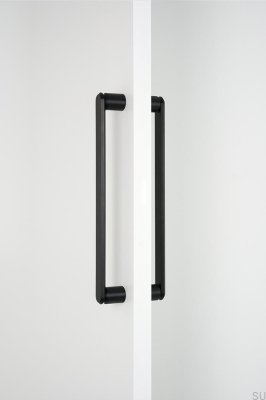 Fase Big 320 double-sided elongated furniture handle, Aluminum, Black Brushed