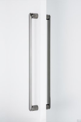 Double-sided elongated furniture handle Fase Big 480 Aluminum Black Titanium Polished PVD
