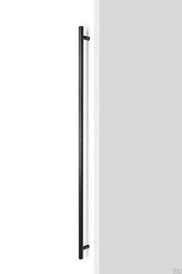 Boto Big 1024 single-sided elongated furniture handle, Aluminum, Black Brushed