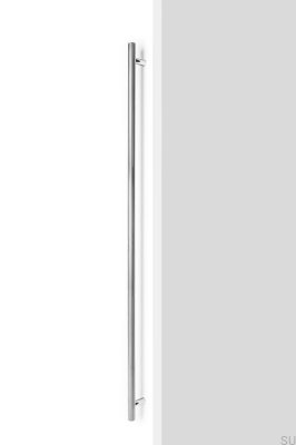 Boto Big 1024 single-sided elongated furniture handle, brushed silver aluminum