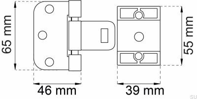 Symmetrical door hinges 2465 Steel Gold (set of 2)