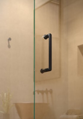Fase 23 Shower Door Knob, Brushed Black Aluminum