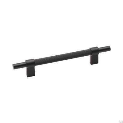 Lengthwise furniture handle Pitch 128 Aluminum Black