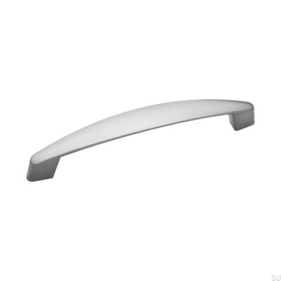 Oblong furniture handle 44324 128 Silver Brushed