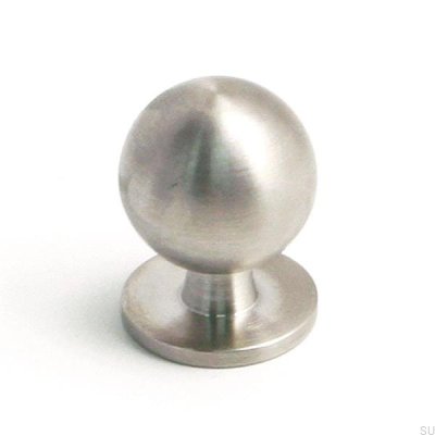 Furniture knob with a base 1628 Brushed steel