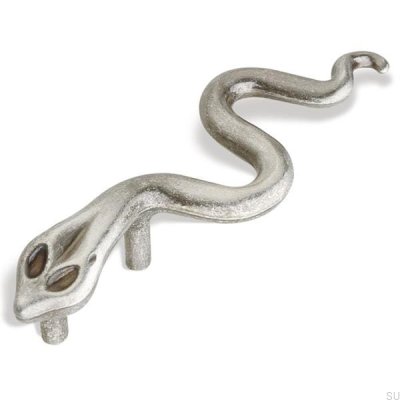 Oblong furniture handle Orm Snake Antique black