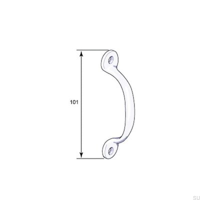 Elongated furniture handle 5854 Polished nickel